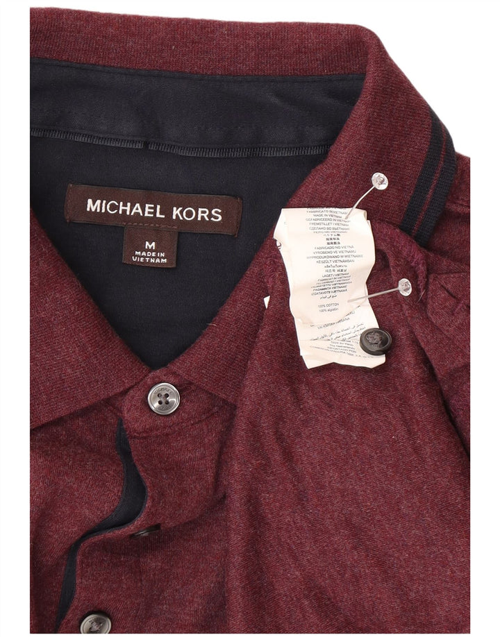 Męska koszulka polo MICHAEL KORS, średnia, bordowa bawełna
