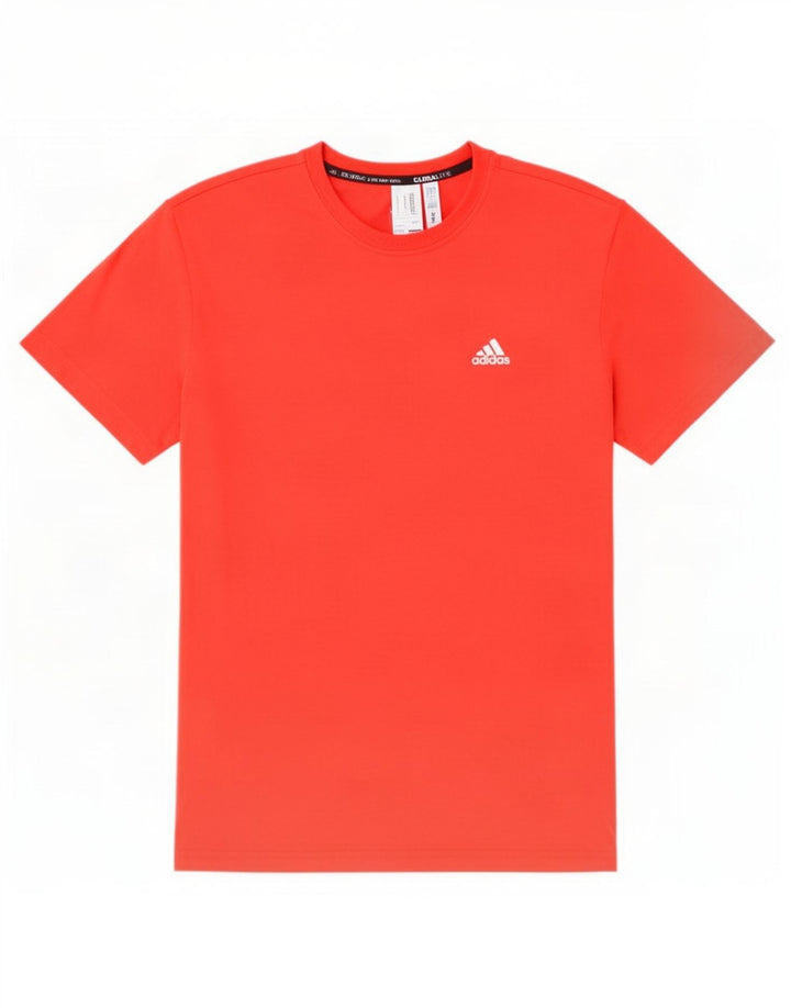 Adidas Męska koszulka Climalite Top, duża, czerwona, poliestrowa