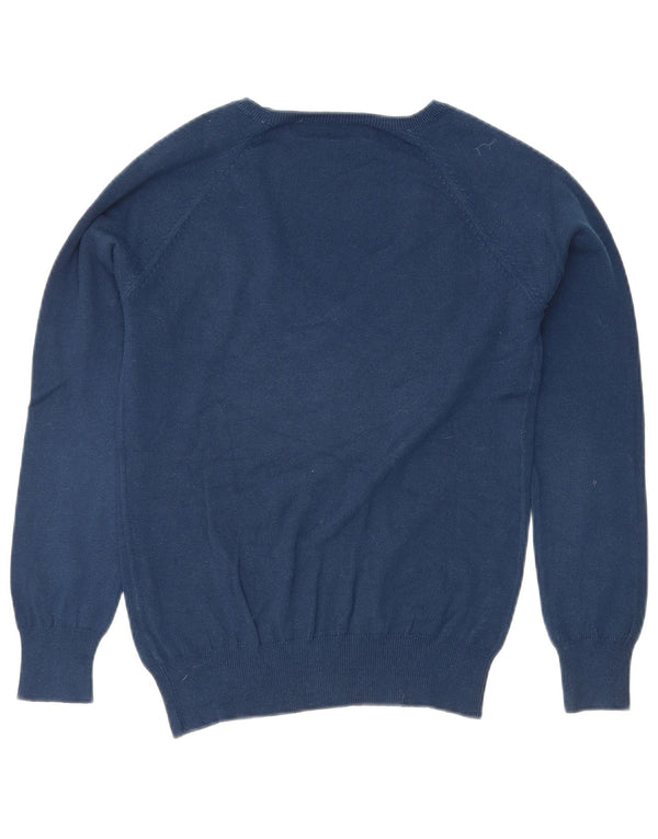 Sweter damski Zara z dekoltem w kształcie litery V, UK 14, duży, granatowy