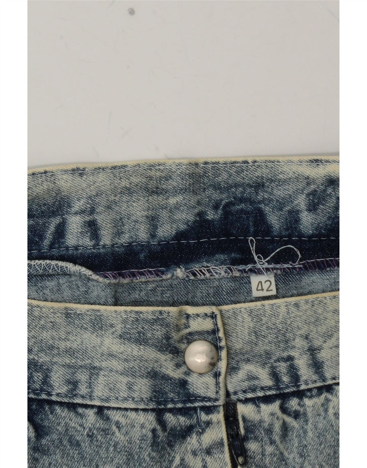 Damska spódnica dżinsowa w stylu vintage IT 42 Medium W26 Niebieskie kwiaty