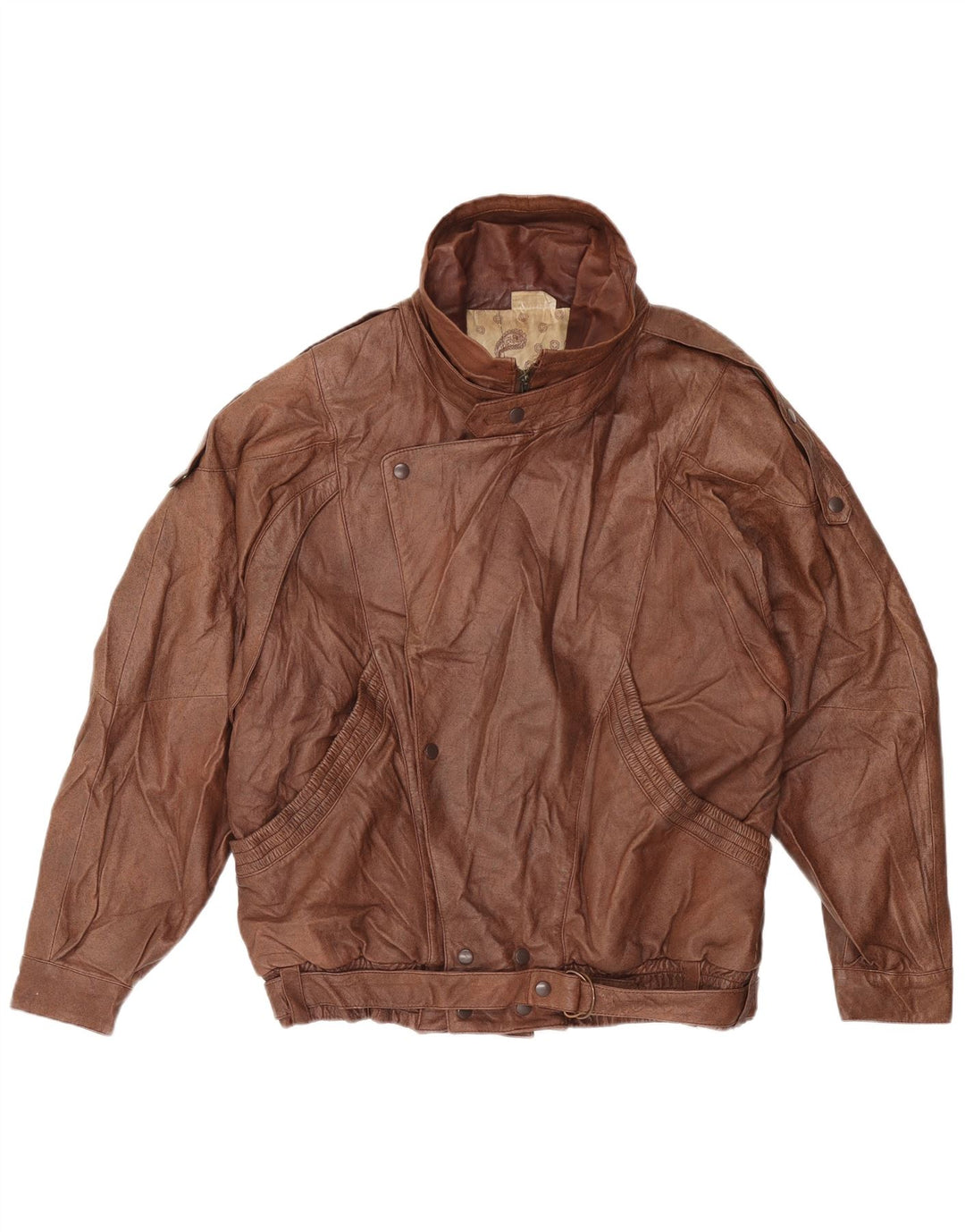 Męska kurtka skórzana VINTAGE IT 52 XL brązowa