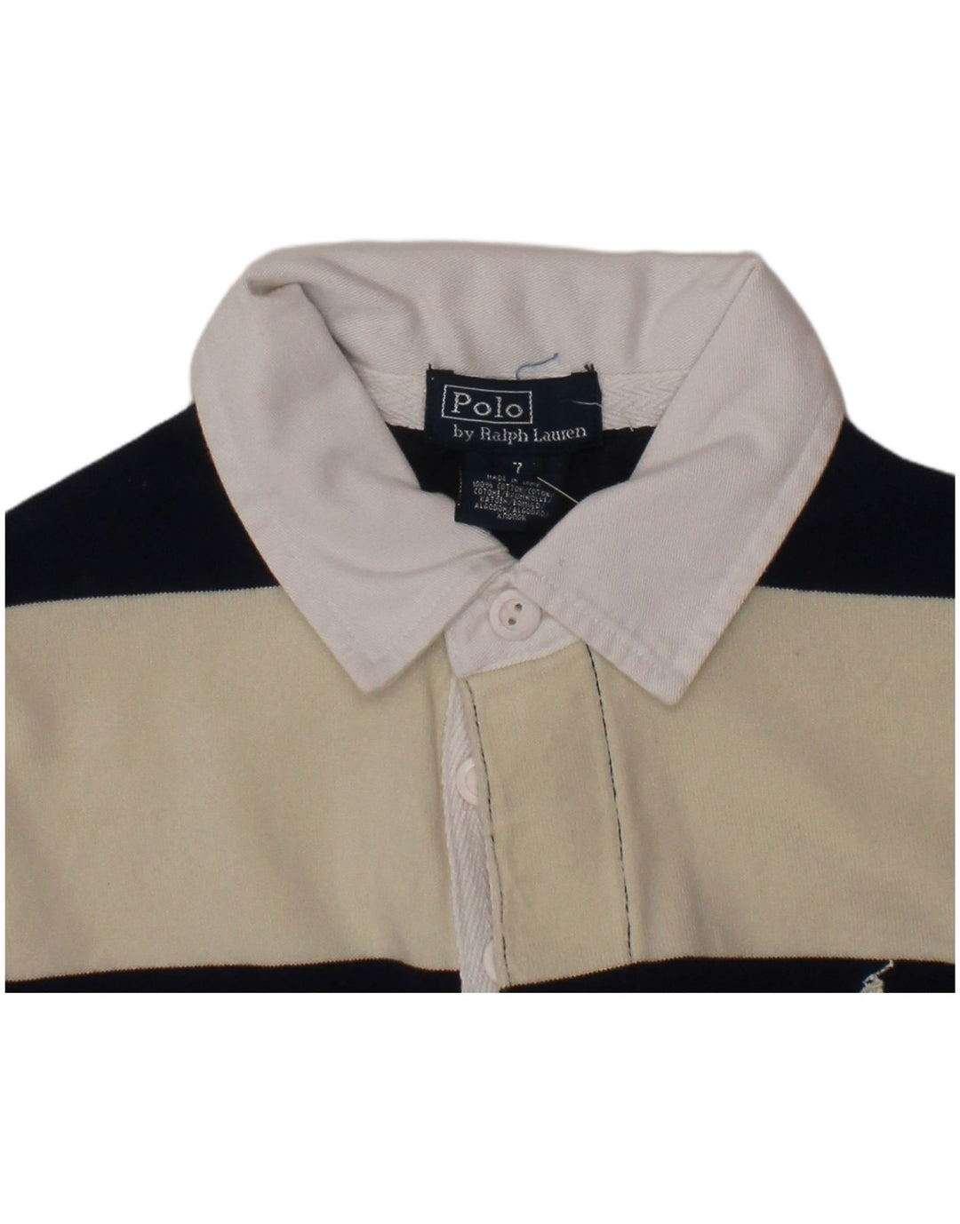 POLO RALPH LAUREN Chłopięca koszulka polo do rugby 6-7 lat w białe paski