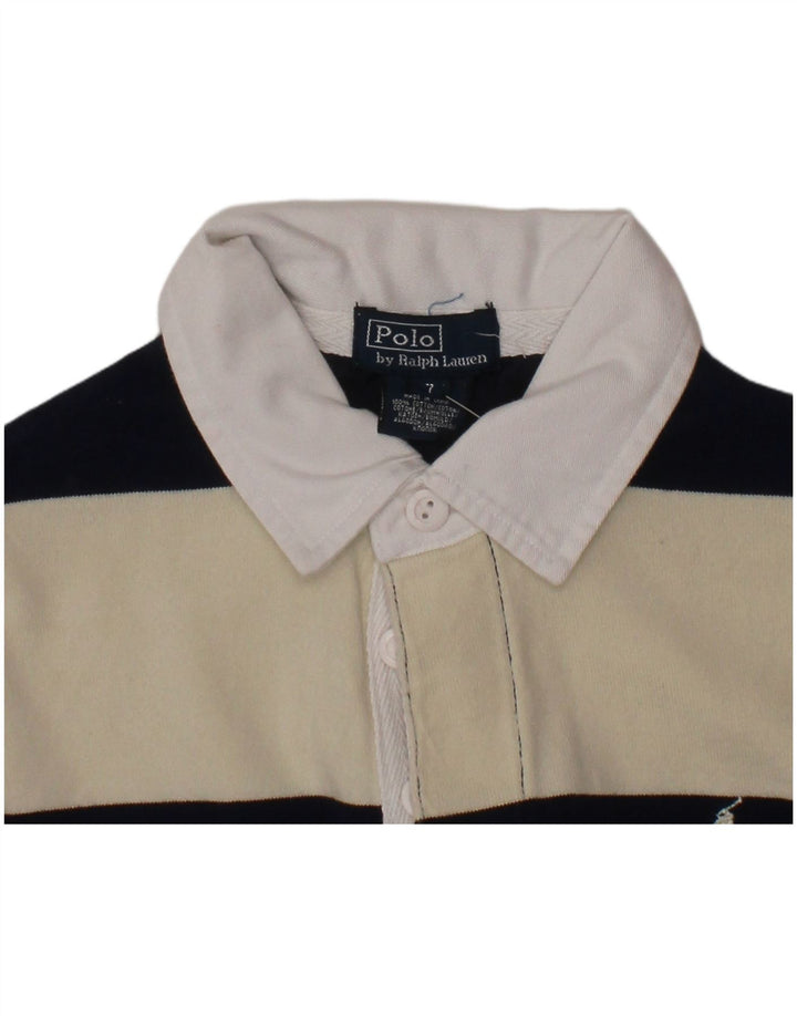POLO RALPH LAUREN Chłopięca koszulka polo do rugby 6-7 lat w białe paski