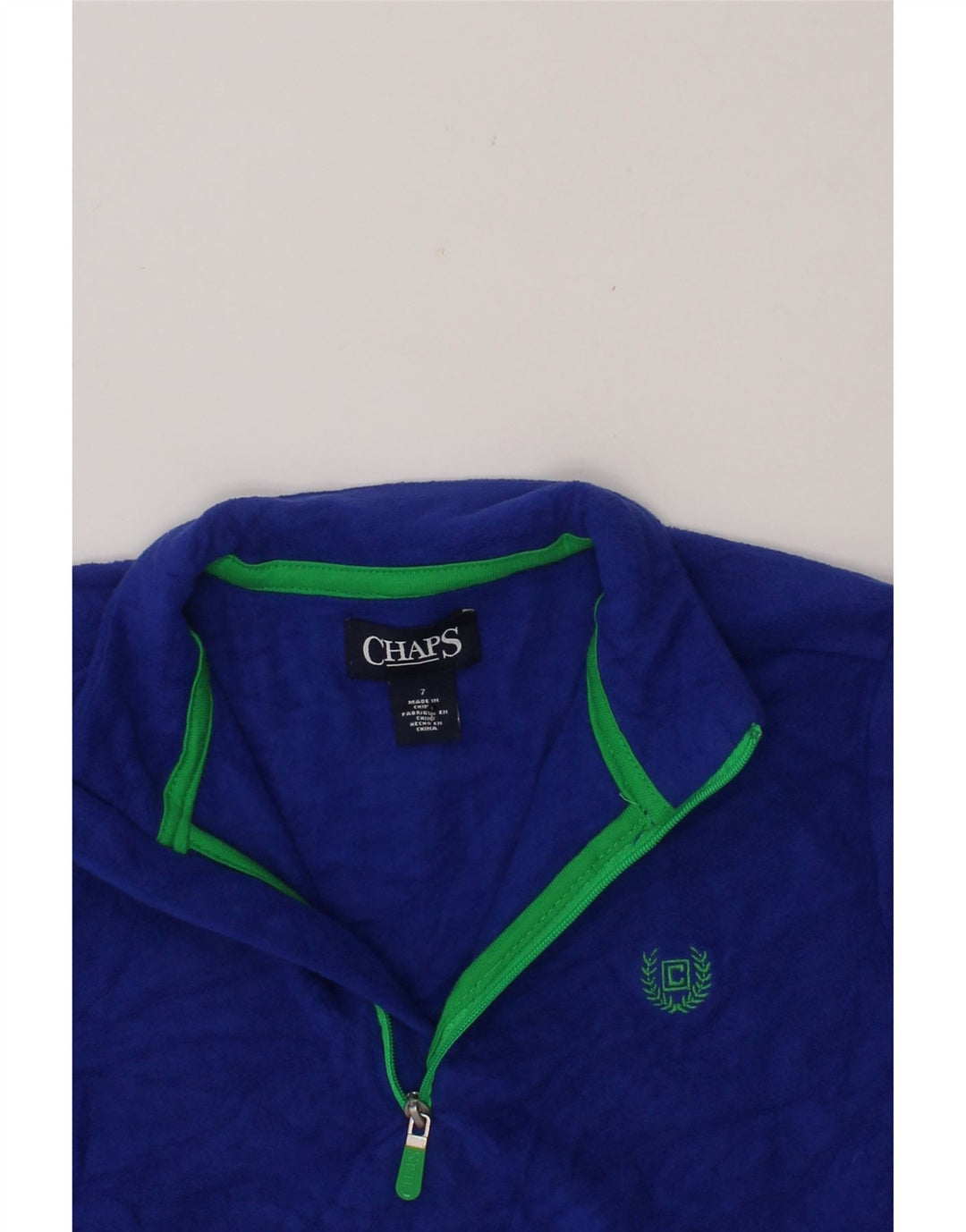 CHAPS Boys Fleece Jumper 6-7 Years Navy Blue Polyester Vintage Chaps and Second-Hand Chaps from Messina Hembry 