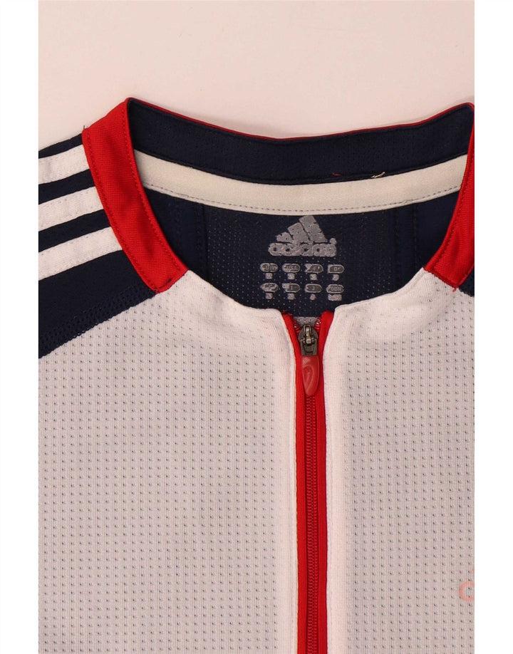 Adidas Męski T-shirt Climacool Zip Neck Top Średni Granatowy Kolorblok