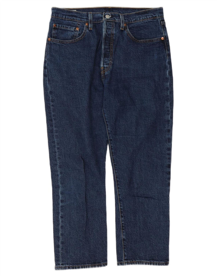 Damskie jeansy Levi's 501 Crop Straight W31 L26 Granatowa bawełna