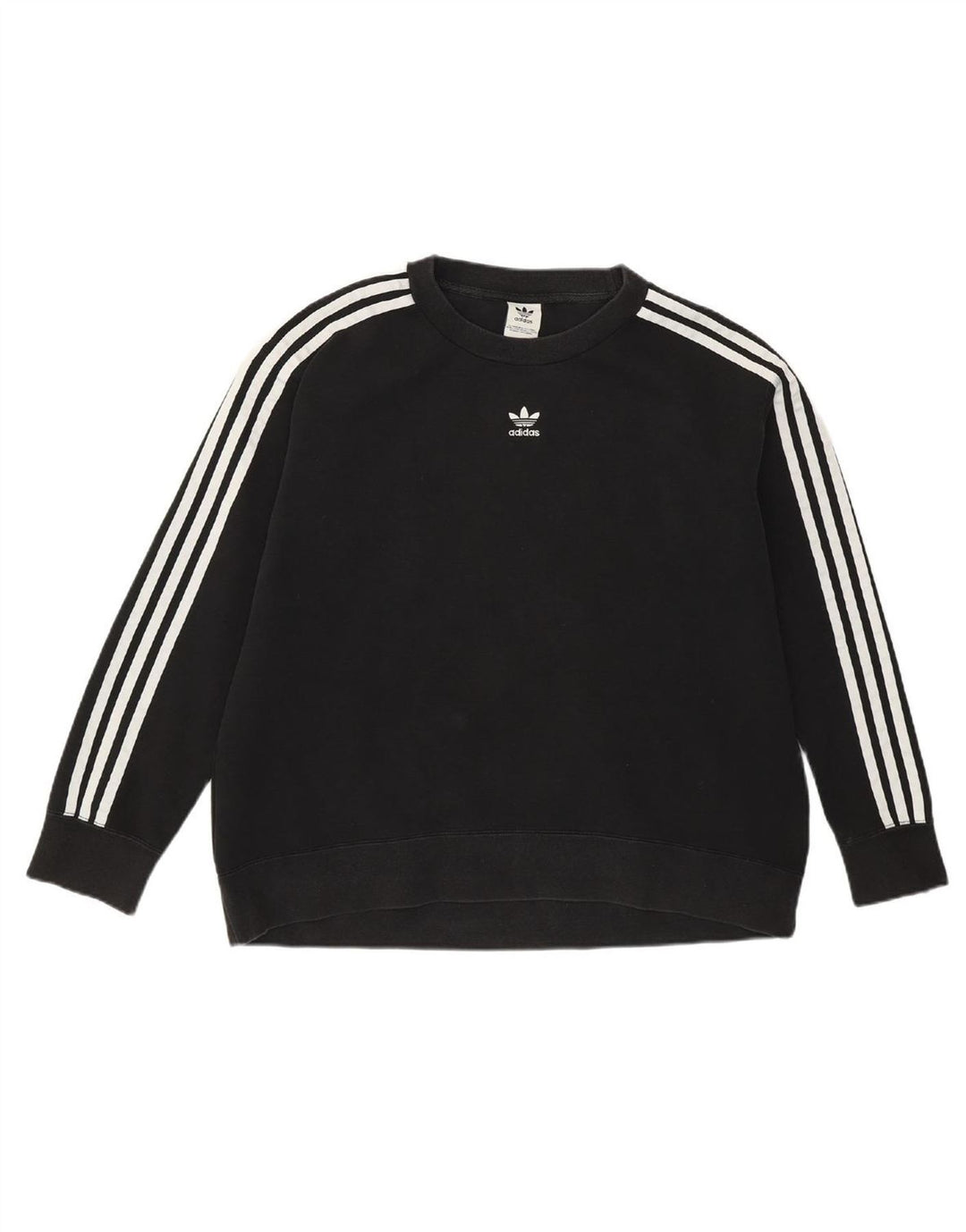 ADIDAS Womens Sweatshirt Jumper UK 16 Large Black Cotton