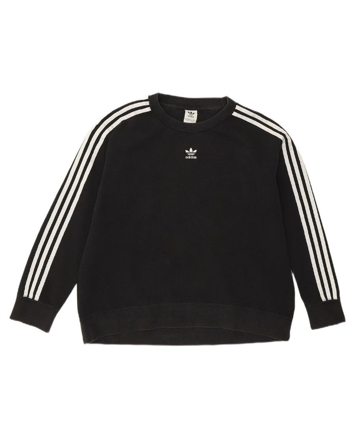ADIDAS Womens Sweatshirt Jumper UK 16 Large Black Cotton