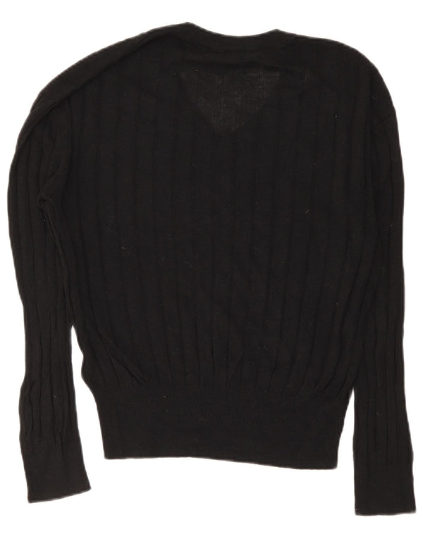 Sweter damski Marks & Spencer z dekoltem w kształcie litery V, UK 14, średni czarny wiskoza