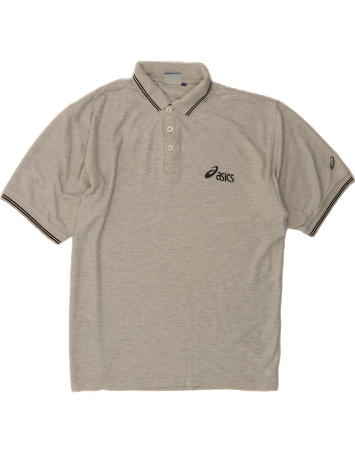 ASICS Mens Polo Shirt Large Grey Vintage Asics and Second-Hand Asics from Messina Hembry 