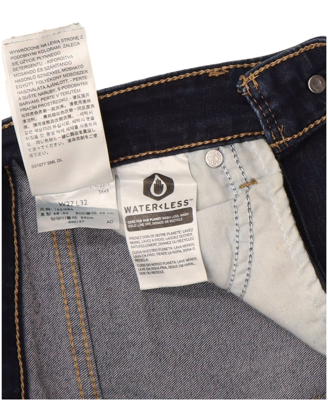 Damskie jeansy Levi's 711 Skinny W27 L32 Granatowa bawełna