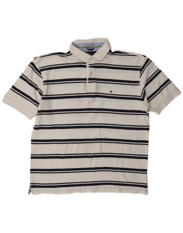 Męska koszulka polo Tommy Hilfiger XL w białe paski, bawełniana