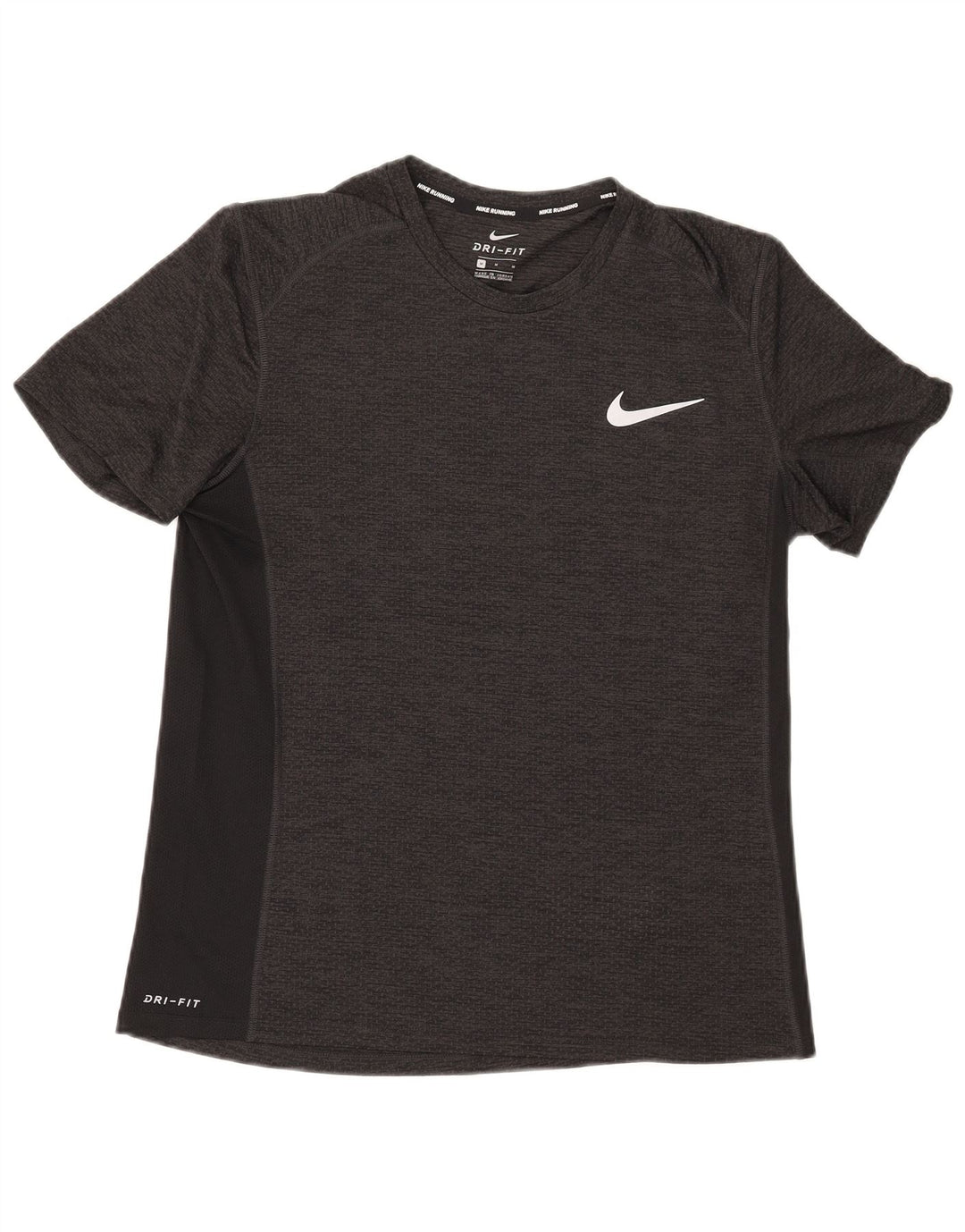 Męski T-shirt Nike Dri Fit Top, średni, khaki, poliester z blokami kolorów