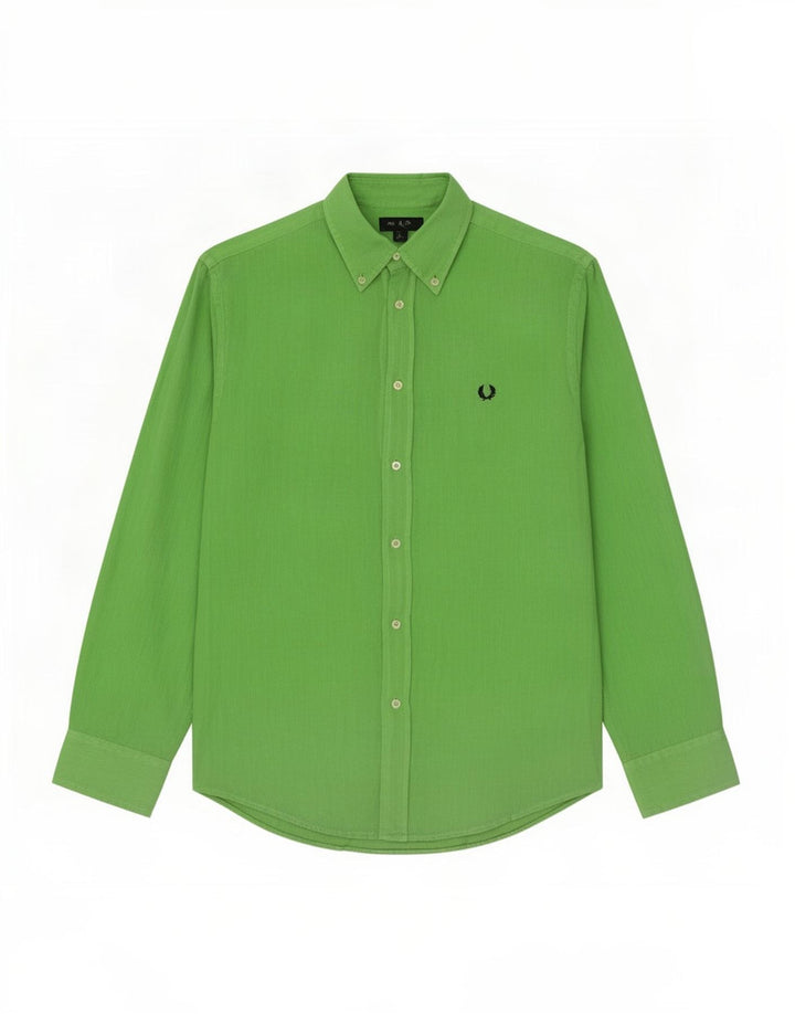Koszula męska Fred Perry, duża, zielona lniana