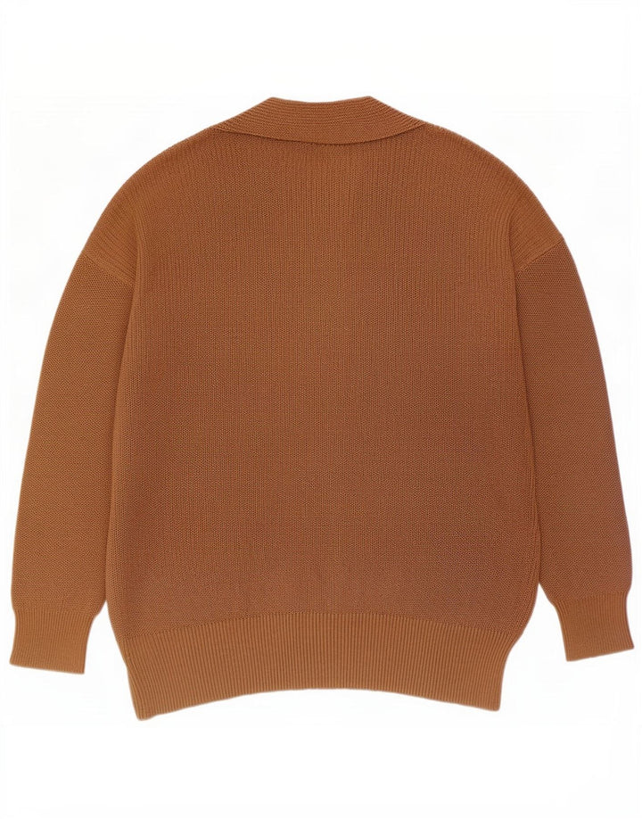 Damski sweter o przedłużonym fasonie Massimo Dutti UK 14, średni brązowy poliester