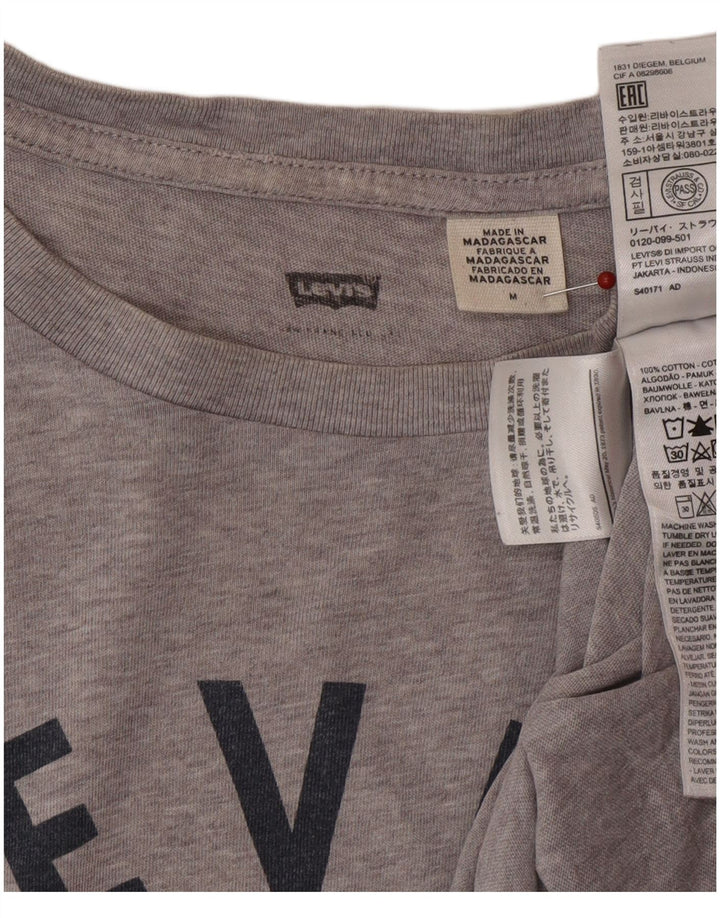 LEVI'S Mens Graphic T-Shirt Top Medium Grey Cotton