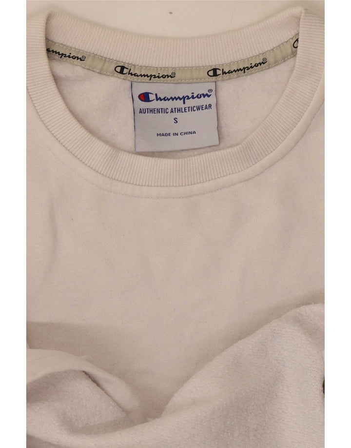 Damska bluza Champion Oversize Crop Graphic Jumper UK 10 Small White