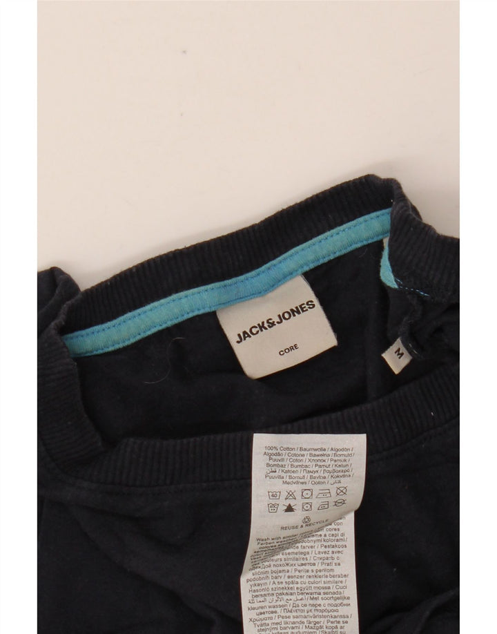 Męska koszulka z grafiką JACK & JONES, średnia, granatowa, bawełniana