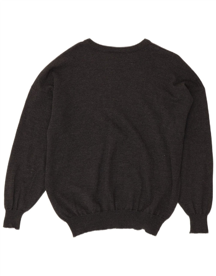 Męski sweter LACOSTE z dekoltem w łódkę, rozmiar 8 3XL, szara wełna