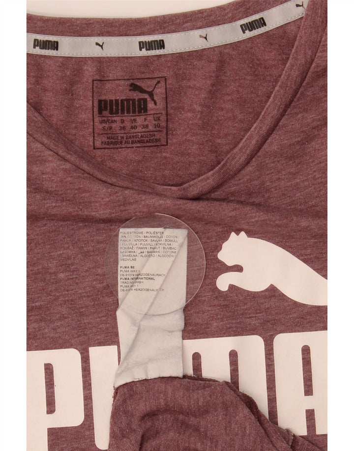 Damska koszulka z grafiką Puma Top UK 10, mała, bordowa, poliester