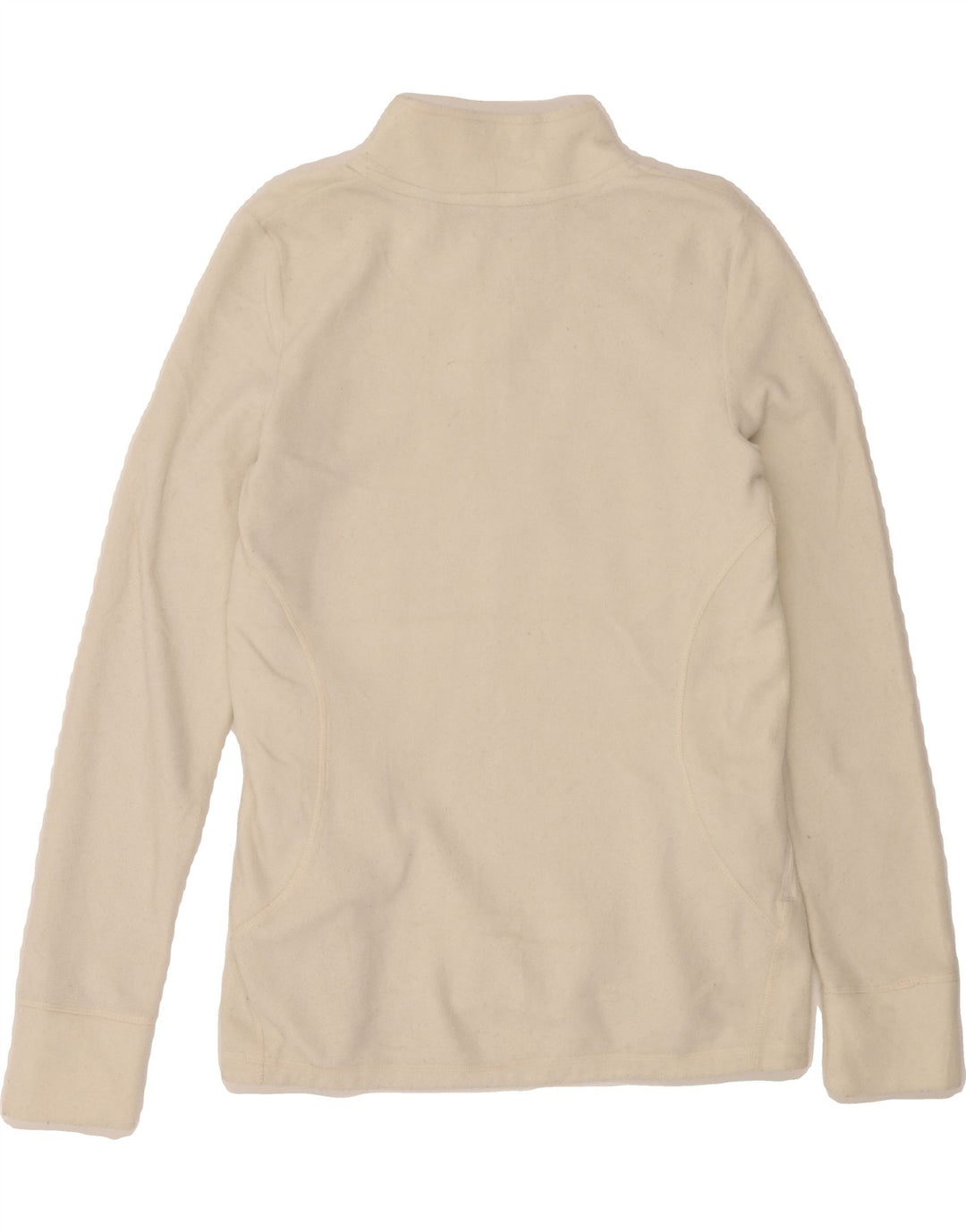 EDDIE BAUER Womens Zip Neck Fleece Jumper UK 16 Large Off White Polyester Vintage Eddie Bauer and Second-Hand Eddie Bauer from Messina Hembry 