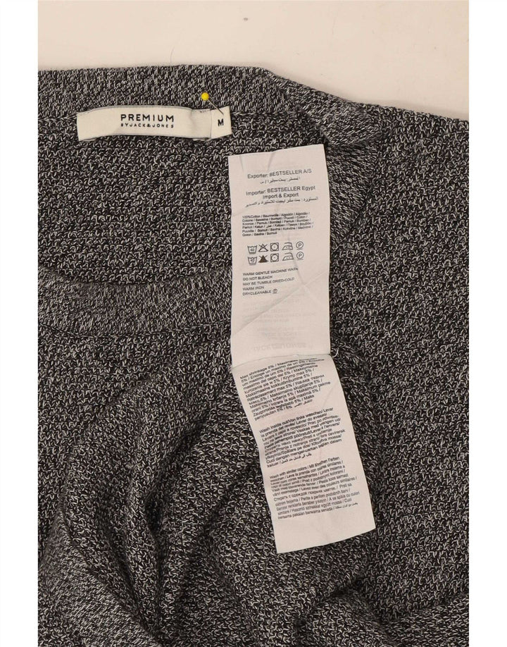 Męski sweter Jack & Jones z okrągłym dekoltem, średnioszary, bawełniany w plamki