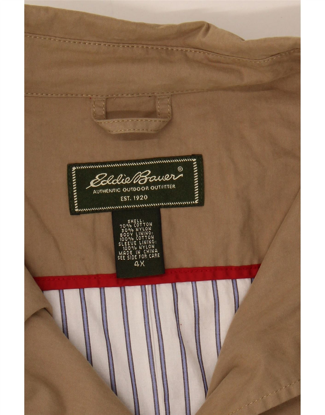 EDDIE BAUER Womens Overcoat UK 24 4XL Brown Cotton Vintage Eddie Bauer and Second-Hand Eddie Bauer from Messina Hembry 