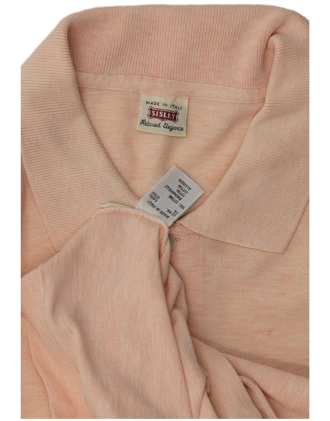 Męska koszulka polo Sisley, duża, różowa, bawełniana w plamki