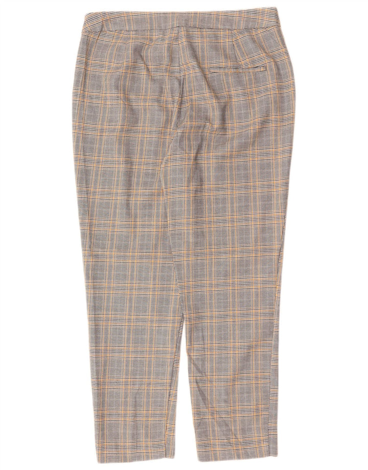 Damskie proste spodnie chino ZARA duże W30 L26 szare pepitkę