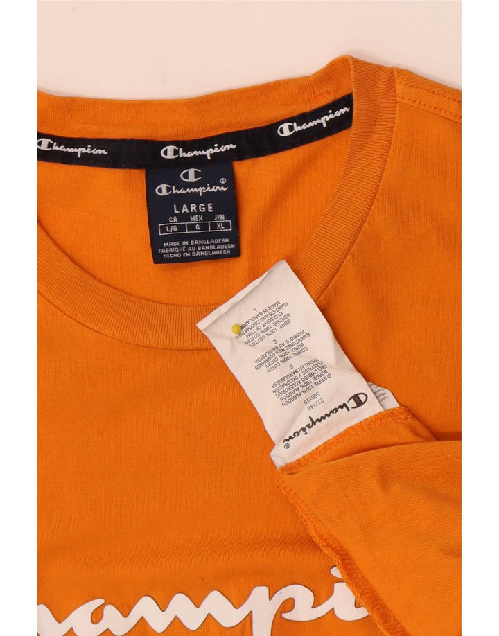 Męski T-shirt Champion z grafiką, duży, pomarańczowy, bawełniany