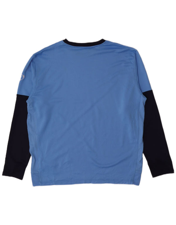 Męska koszulka Nike z długim rękawem, UK 47/48 2XL, niebieski poliester z blokami kolorów