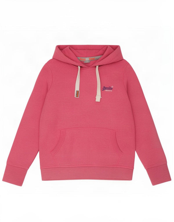 Damski sweter z kapturem Superdry UK 16, duży, różowy, bawełniany