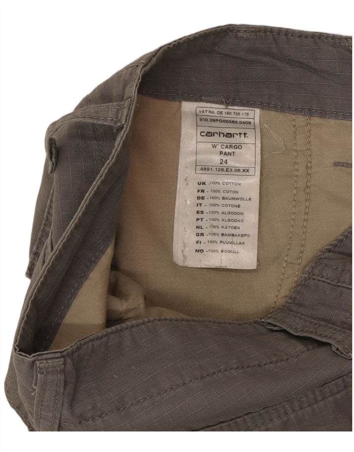 Spodnie damskie Carhartt Straight Cargo W24 L31 Szara bawełna