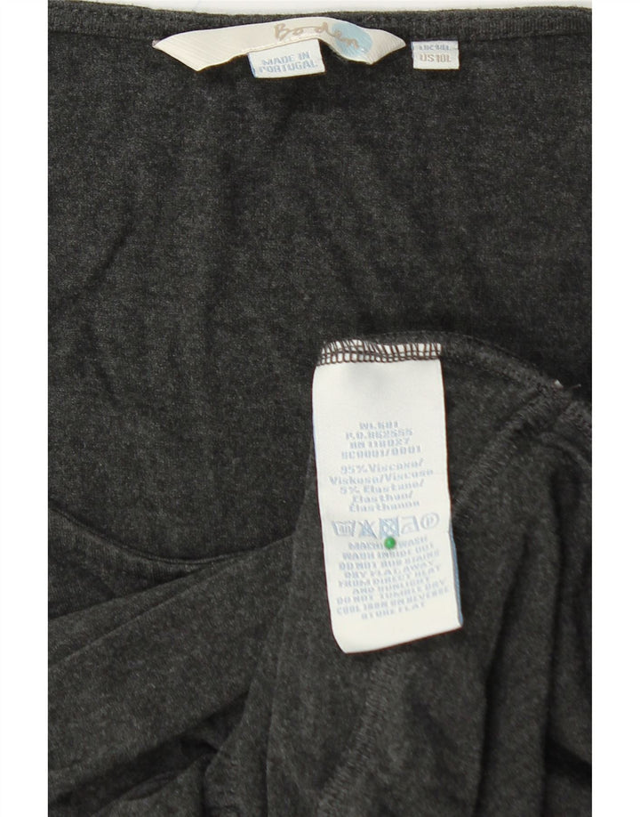 BODEN Damska długa sukienka o linii A z rękawem 3/4 UK 14, duża, szara wiskoza