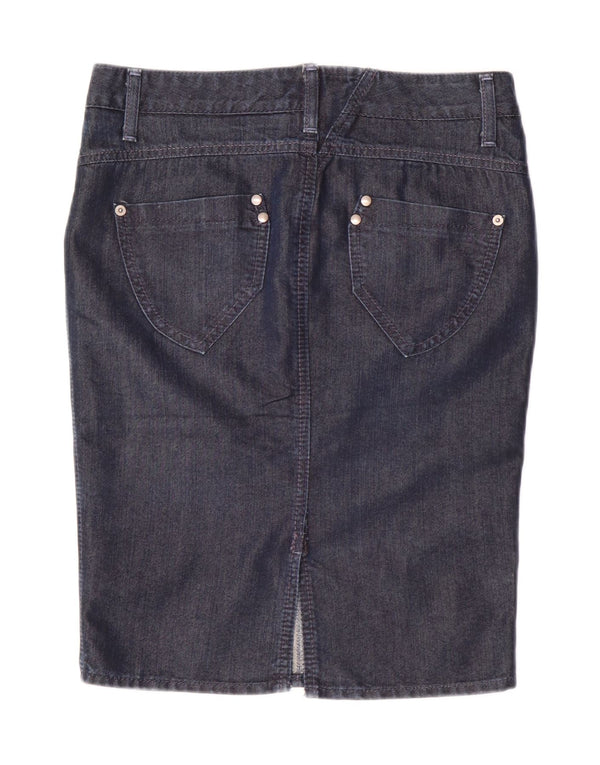Sisley Womens Denim Skirt IT 40 Small W30 Navy Blue Cotton