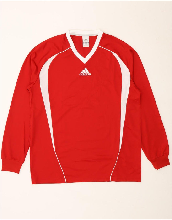 ADIDAS Mens Clima 365 Top Long Sleeve Medium Red Colourblock Polyester Vintage Adidas and Second-Hand Adidas from Messina Hembry 