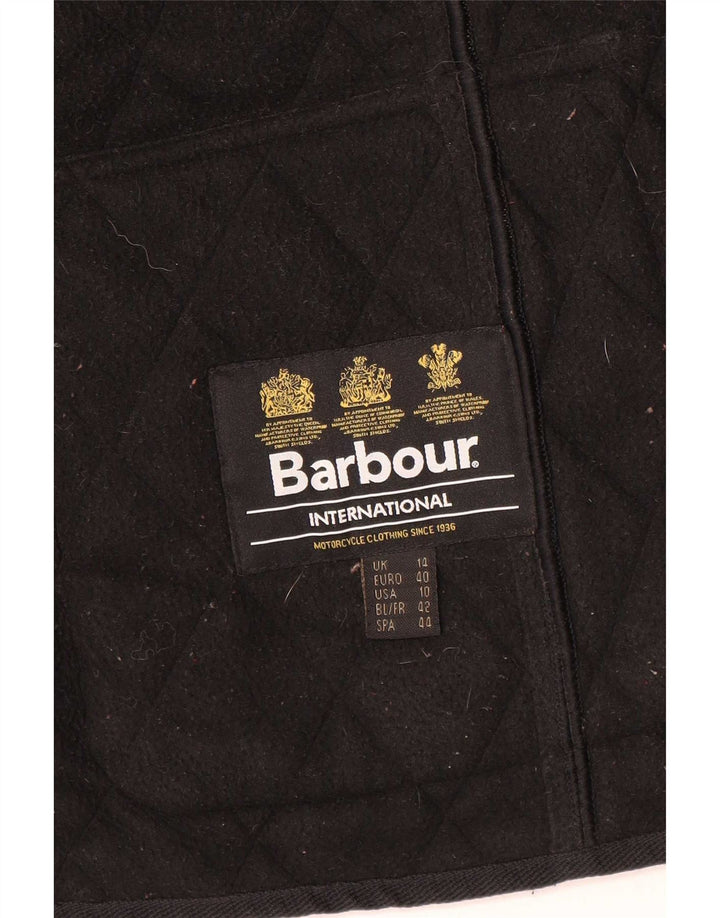 Damska pikowana kurtka Barbour UK 14, duża, czarna, poliester