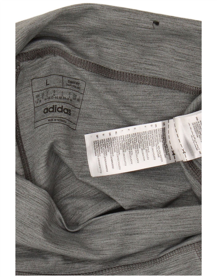 Legginsy damskie Adidas UK 16/18, duże, szare, poliestrowe
