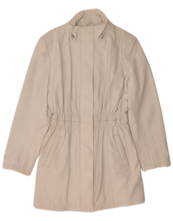 Vintage damska kurtka skórzana IT 50 XL biała