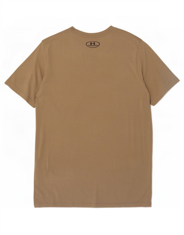 Under Armour Mens Heat Gear T-Shirt Top Medium Khaki