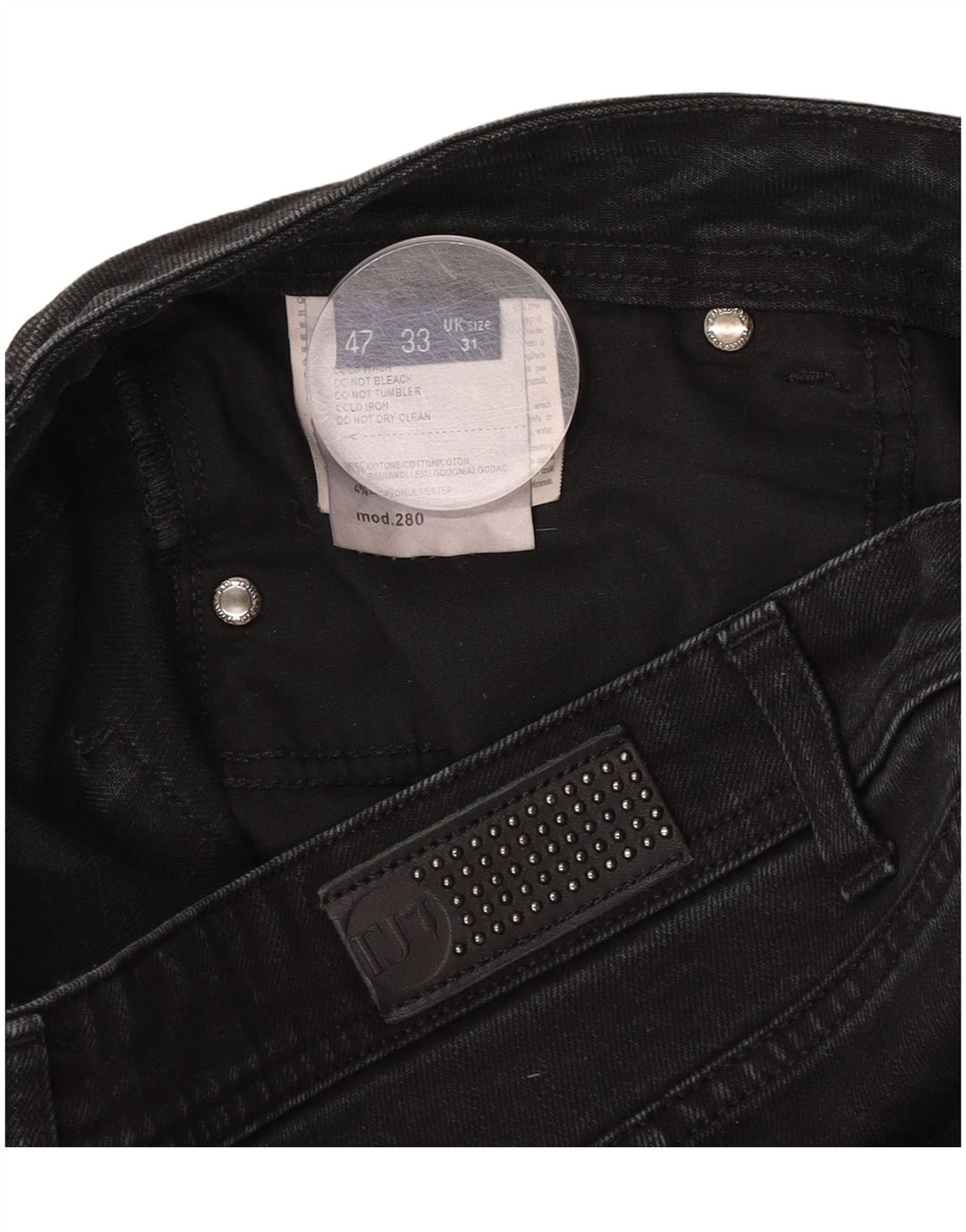 Damskie jeansy Trussardi W31 L33 Czarne bawełniane