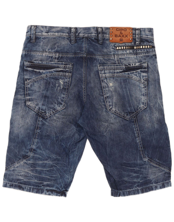 Męskie spodenki jeansowe Cargo Cipo And Baxx W36, duże, niebieskie, bawełniane