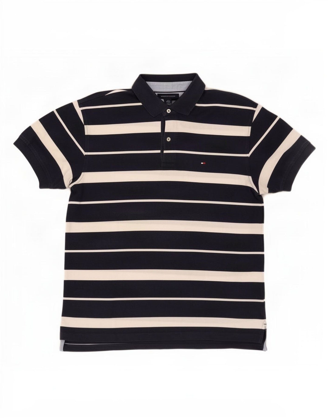 Męska koszulka polo Tommy Hilfiger w duże granatowe paski