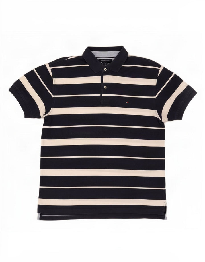 Męska koszulka polo Tommy Hilfiger w duże granatowe paski