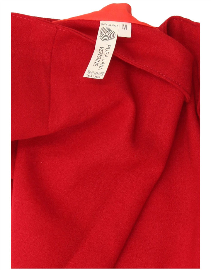 Vintage damska mini spódnica kopertowa średnia W28 czerwona dziewicza wełna