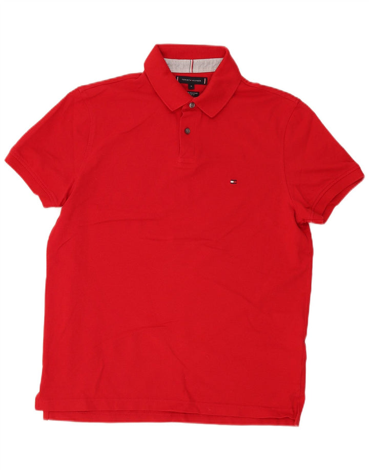 Męska koszulka polo Tommy Hilfiger o regularnym kroju, średnia czerwona, bawełniana