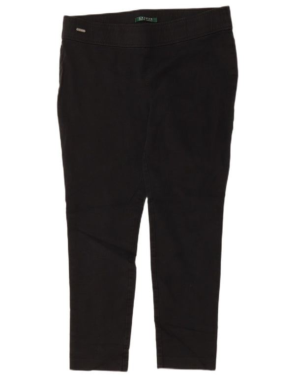 Damskie spodnie Casual Ralph Lauren US 12 Large W34 L27 Czarna bawełna
