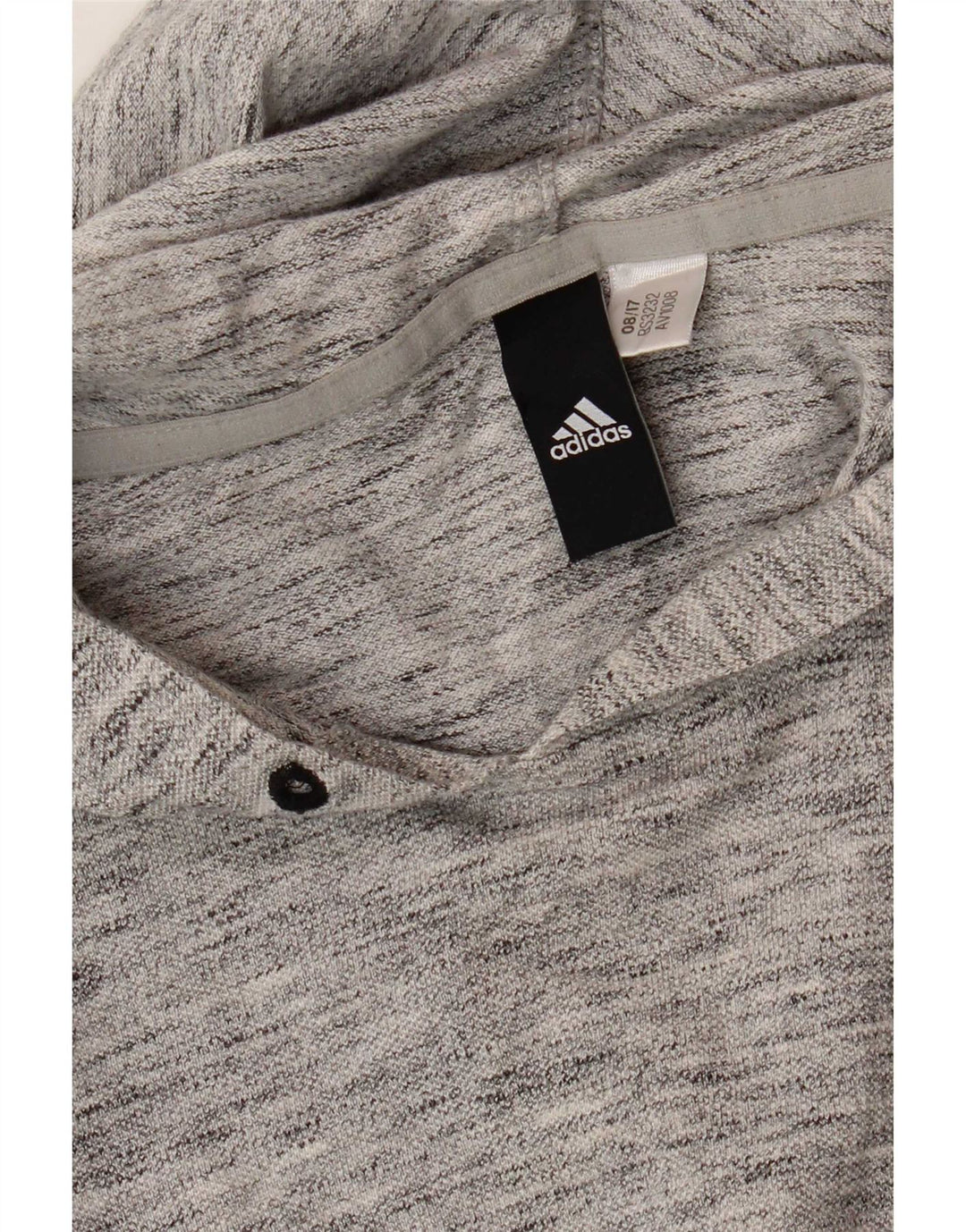 Adidas Męska bluza z kapturem i długim rękawem, mała, szara nakrapiana