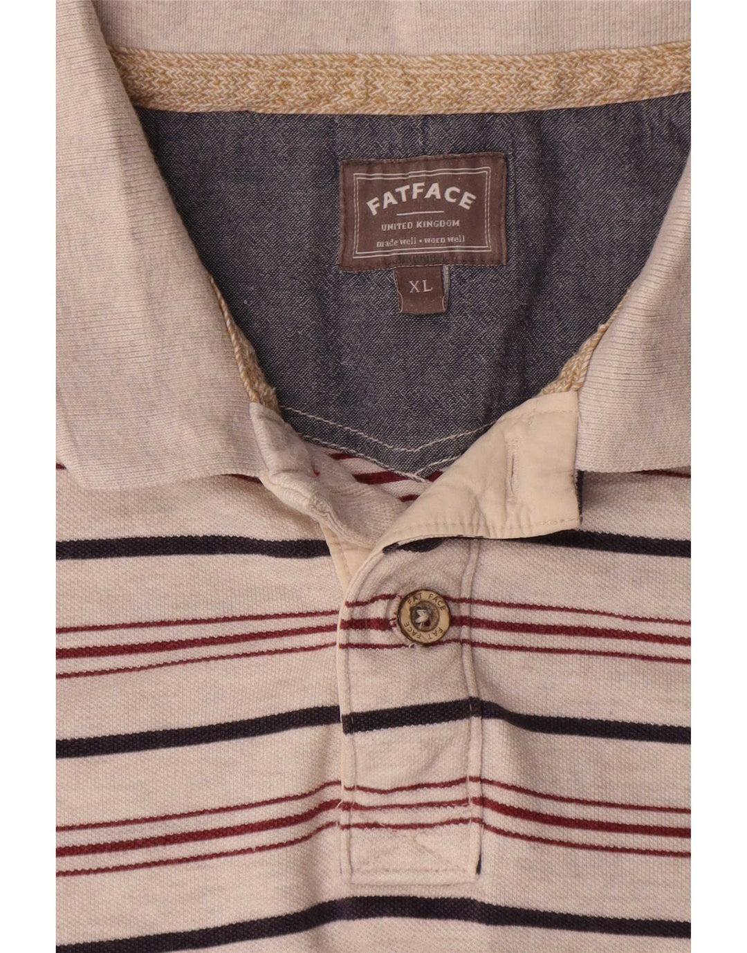 Męska koszulka polo Fat Face XL, szara, bawełniana w paski