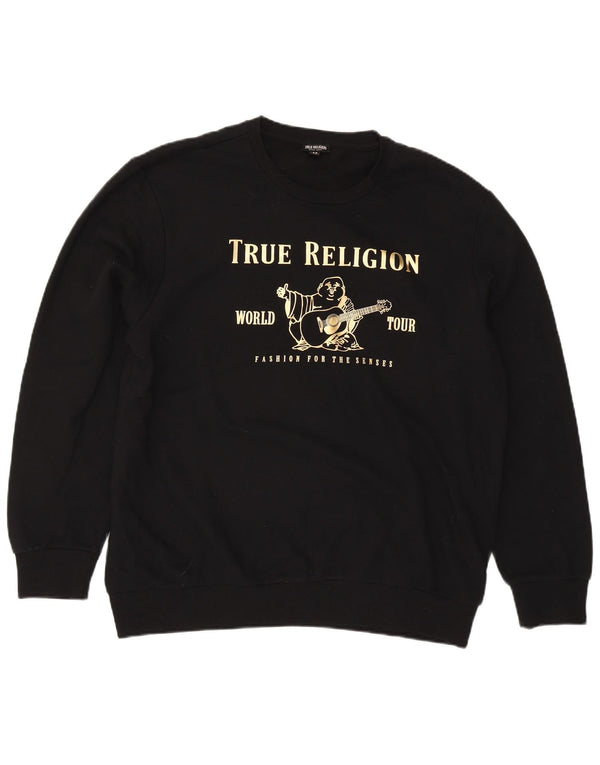 Męska bluza z grafiką True Religion, 2XL, czarna, bawełniana